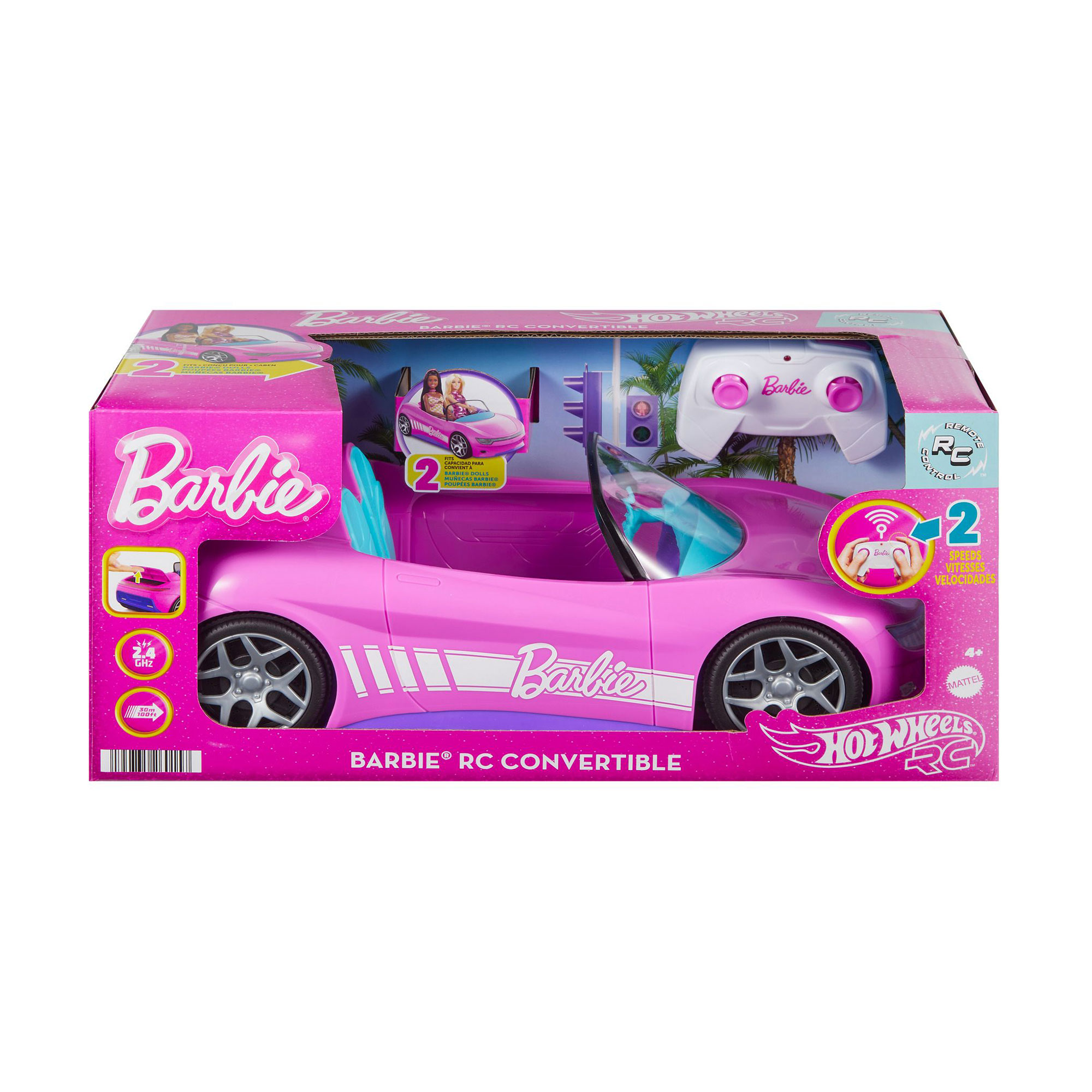 Дитяча машинка на дистанційному керуванні Hot Wheels Кабріолет для Barbie, від 4 років (JBH05)